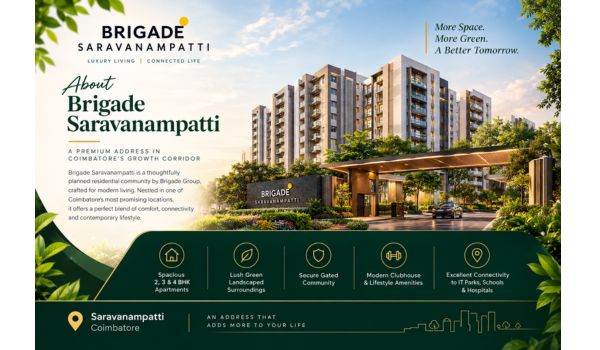 About Brigade Saravanampatti – Premium 2 & 3 BHK Flats in Coimbatore